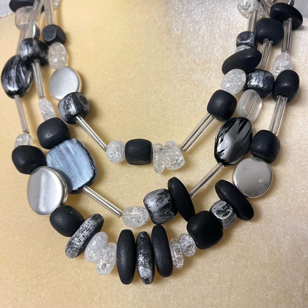 Chico's Statement Necklace Beaded Multi Strand Co… - image 2